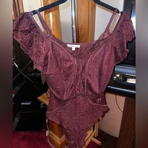 Women’s Laced Maroon Body Suit